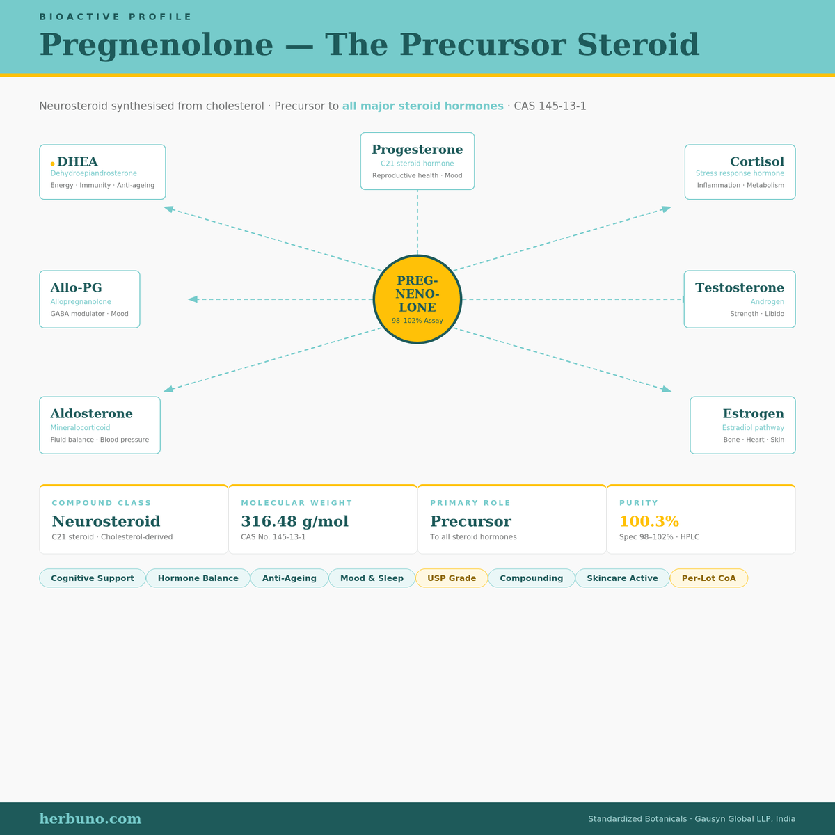 Pregnenolone Powder - Bulk Supplier India