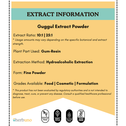 Guggul Extract Powder - Commiphora wightii - Bulk Supplier India