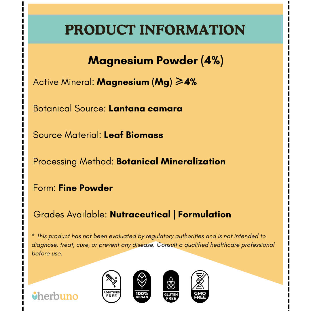 Magnesium (4%) — from Lantana camara - Bulk Supplier India