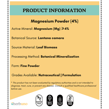 Magnesium (4%) — from Lantana camara - Bulk Supplier India
