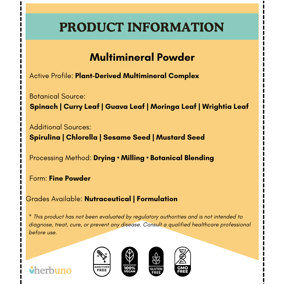 Multimineral Powder — Botanical & Algal Blend Extract Powder - Bulk Supplier India